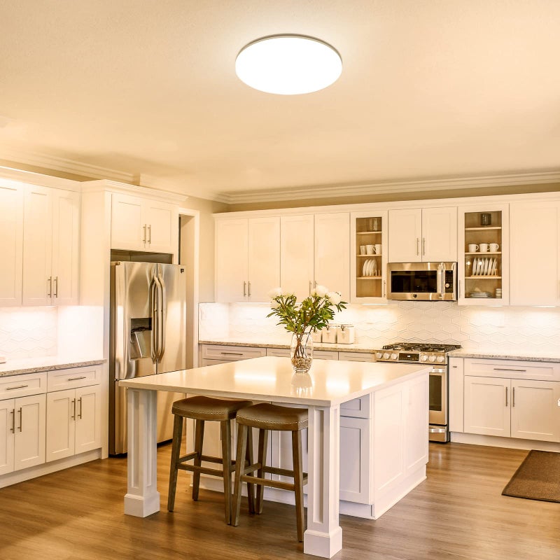 Lepro مصباح سقف LED مدمج 11 بوصة 24 واط من ليبرو 2400 لومن مكافئ 200 واط، مقاوم للماء، 3000 كلفن أبيض دافئ ناعم لمكان السقف في غرفة النوم، الحمام، المطبخ، غرفة الغسيل، غرفة المعيشة - Image 3